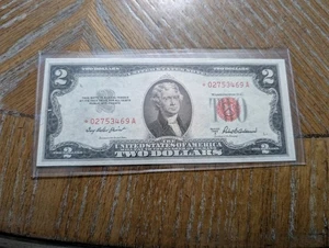 STAR 1953-A $2 Two Dollar Bill Red Seal United States Note CRisp Uncirculated - Picture 1 of 2