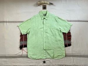 Orvis Linen Shirt XL-2XL Green Short Sleeve Oversize 54" Immaculate Short Sleeve - Picture 1 of 14