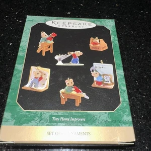 Hallmark Andenken kleine Heimwerker Mäuse 6er Set Miniatur Ornamente 1997 - Bild 1 von 18