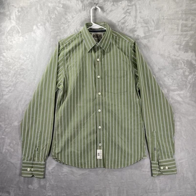 Ruehl Nº Camisa 925 Hombre Mediana Abotonada Rayas Verde Manga Larga Algodón Foto 1 de 4