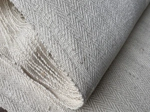 Ballen handgewebtes hellbeiges Fischgrätleinen  ca: 3,00/0,53  Meter - Bild 1 von 7