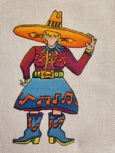 Sundance Designs~Southwest Cowgirl~Country Music~HP Needlepoint Canvas - Picture 1 of 3