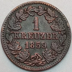 1859 German States "Nassau" 1 Kreuzer (Lot#1) - Picture 1 of 2