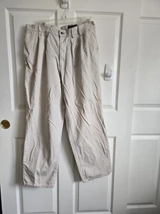 Damen Eddie Bauer Khaki Wanderhose 34x30 Outdoor Hellbraun 100% Baumwolle Weites Bein - Bild 1 von 16