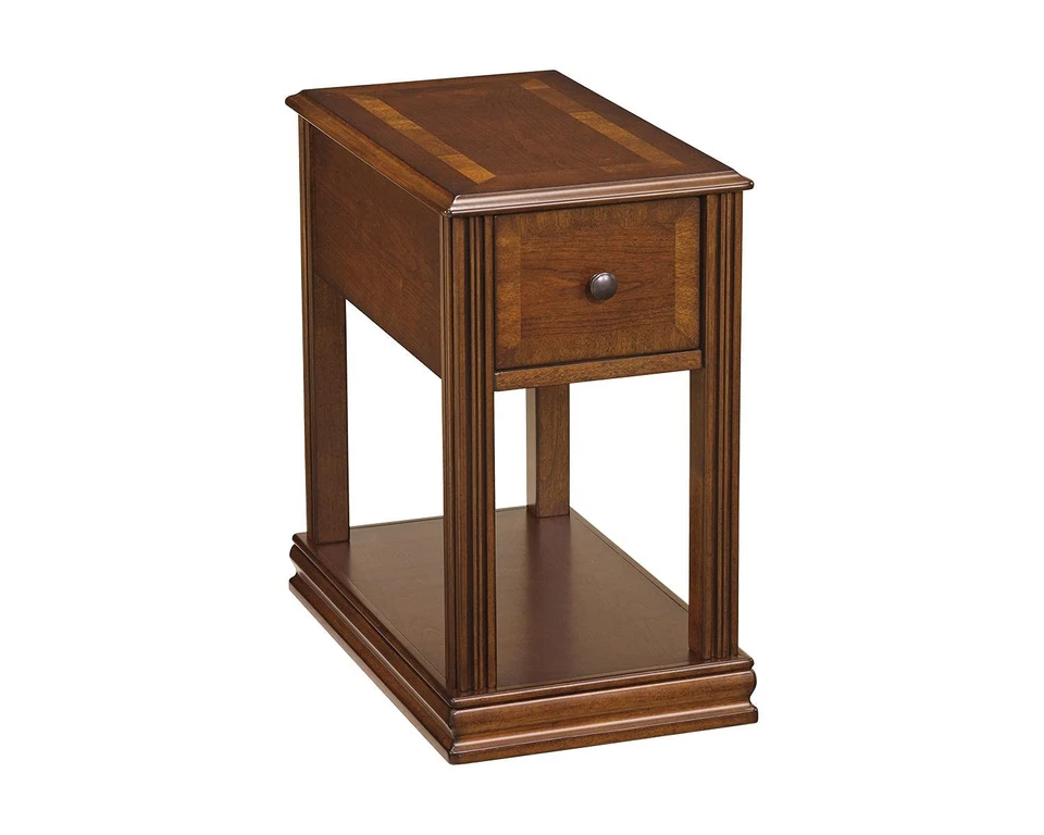 T007-527 Chair Side End Table, 24.50" W x 17.00" D x13.50 H, Medium Brown - Image 1 of 4