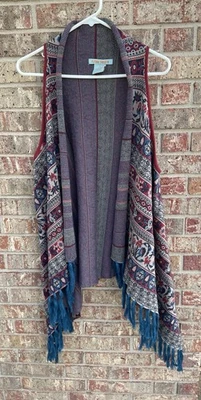 Flying Tomato Women's Bohemian Vest with Tassels Size Medium - Image 1 of 3