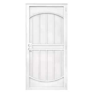 Unique Home Designs 36"x80" White Outswing Steel Security Door Expanded Screen - Picture 1 of 7