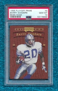 1996 PLAYOFF PRIME BOSS HOGS #4 BARRY SANDERS PSA 10 GEM MINT POP 16 HOF LIONS - Picture 1 of 1