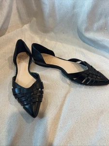 Sandalias Vince Camuto para mujer de cuero con punta D'Orsay negras talla 6,5 36,5 planas - Imagen 1 de 7