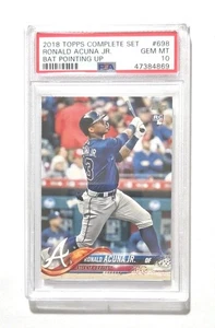 2018 Topps Complete Set #698 Bat Up Ronald Acuna Jr RC (PSA 10) BRAVES !! - Picture 1 of 3