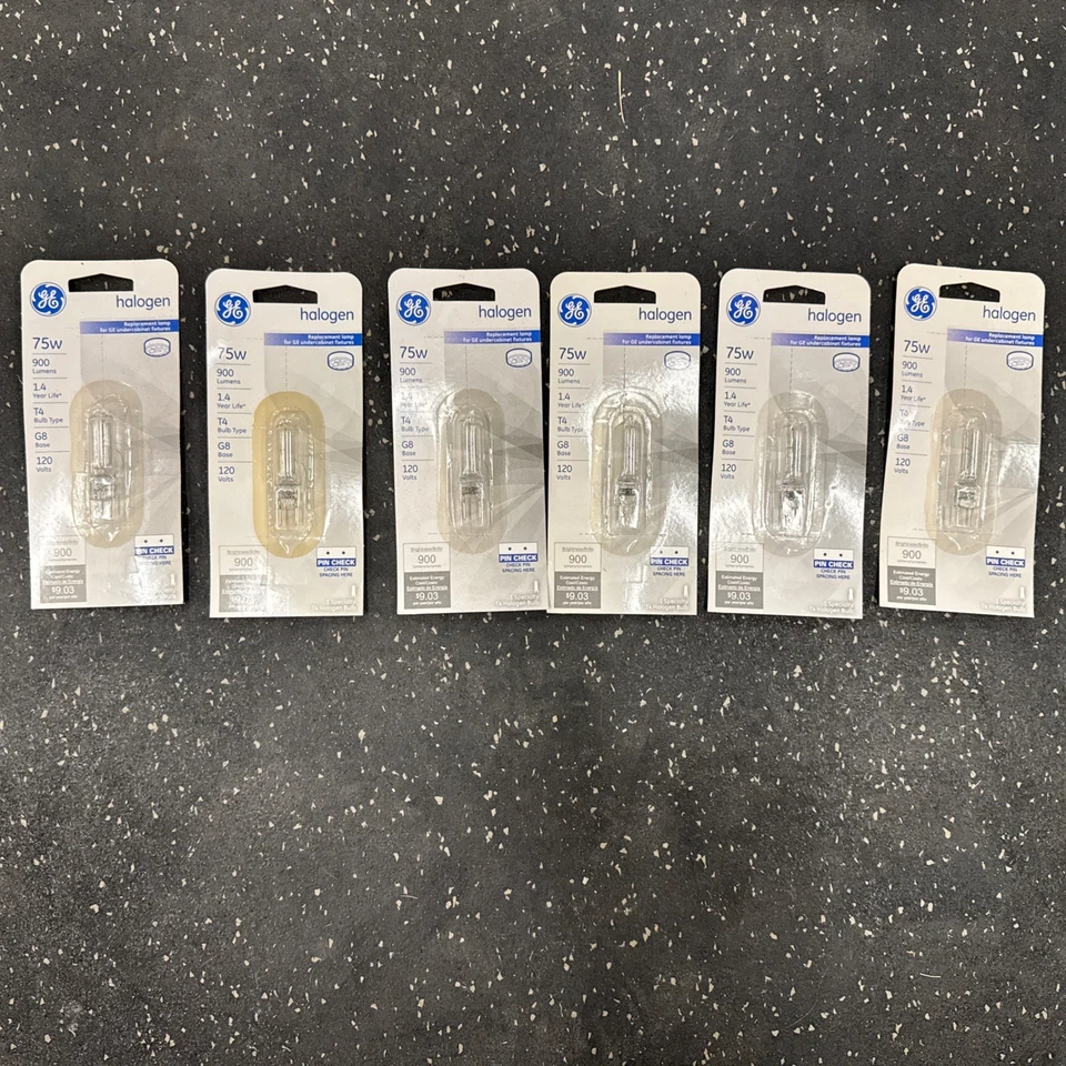 GE T4 Bulb Tyle G8 Base 120 Volts 75 W 97666 - Lot of 6 - Image 1 of 3