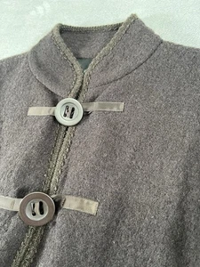Cynthia Rowley Damen Größe XL 100% Wolle 3 Knopfleiste Mantel Jacke Braun - Bild 1 von 13