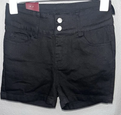 T&Y Denim Shorts Women Sz 9/10 Black - Image 1 of 4