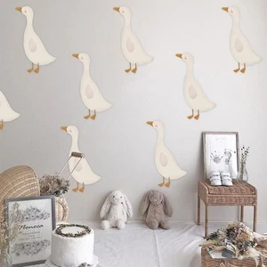 Cute Geese Wall Stickers, 8pcs Removable Waterproof Sticker White - Picture 1 of 7
