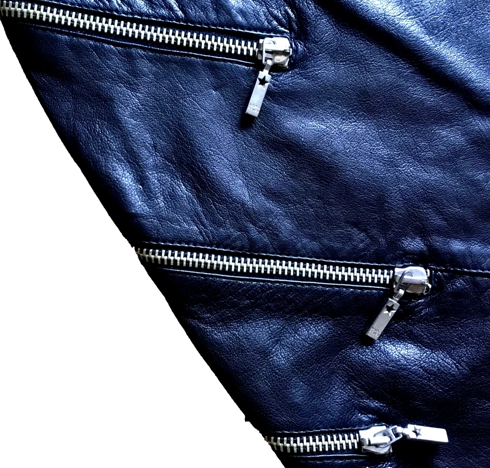 EMANUEL UNGARO  🎁 JET BLACK - FINE GLOVING NAPPA LEATHER SKIRT  🇫🇷 38 🇬🇧 12 - Image 1 of 4