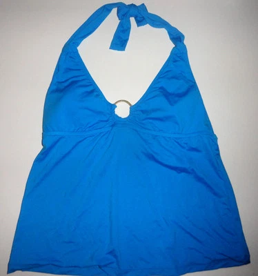 Top de natación halter tankini azul bisou bisou para dama talla S, L Foto 1 de 2