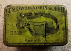 Vintage Cesco Wide Vision Goggle Tin Box Motorcycle Advertising Collectible USA