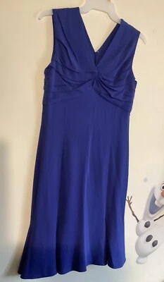 Vestido Salvatore Ferragamo Seda Largo Medio Azul Talla US 6, EU 42 Hecho en Italia Foto 1 de 4