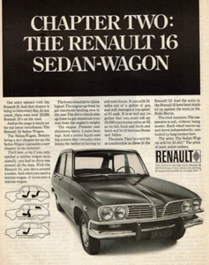 1968 Vintage Print Ad Chapter Two The Renault 16 Sedan-Wagon 10 Car $2445 - Picture 1 of 2