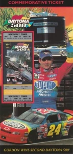 BOLETO CONMEMORATIVO JEFF GORDON WINS 1999 DAYTON 500 4 X 8 1/2 EDICIÓN LIMITADA - Imagen 1 de 2