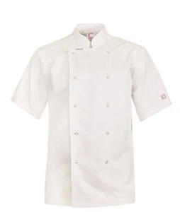 Chef Jacket Press Stud Front Chefscraft Unisex Lightweight Short Sleeve CJ052 - Picture 1 of 4