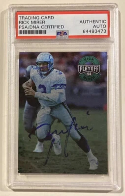 1994 Playoff Rick Mirer Signed Rookie Football Card PSA/DNA Certified Auto - Image 1 of 3