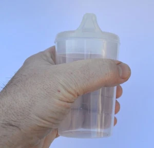 Plastic Feeding Cup narrow SPOUT Adult Feeder Beaker Hospital Mug Disability AID - Picture 1 of 7