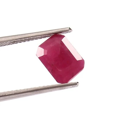 3.60 CT Johnson Mines Heated Natural CERTIFIED Ruby Radiant Cut Loose Gemstone - Image 1 of 4