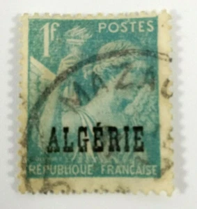 Stamp France 1F Surcharge Algeria Obliterated Fast Shipping - Picture 1 of 1