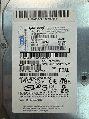 IBM 44X2451 44X2450 44X2495 1S44X2450 450Gb 15K 4Gb/s Fibre Channel 3.5" - Image 1 of 4