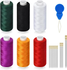 Kit 6 Pezzi Filo per Cucire, 400 Iarde Ogni Bobina 402 Filo Poliestere con Cucito - Foto 1 di 12
