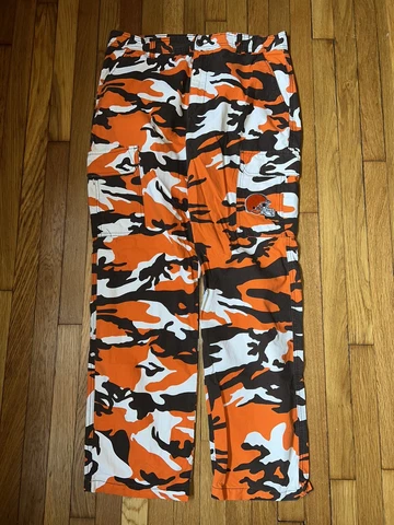 NFL CLEVELAND BROWNS CAMO CARGO PANTS 36 x 34 Cover