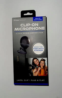 Prime Connect ClipOn Microphone 3.5 mm Audio Connector . - Image 1 of 2
