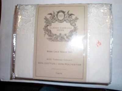  Juego de sábanas gemelas de encaje rosa inteligente de colección encaje marfil antiguo nuevo en paquete nuevo en paquete Foto 1 de 4