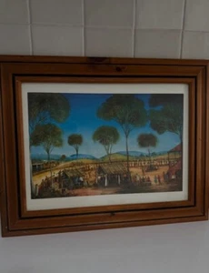 Pro Hart Original Print - Framed Race Track - Picture 1 of 2