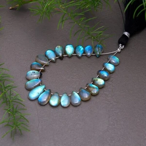 21 Pcs 36 Cts Natural Labradorite Teardrop Gemstone Briolette 6x8-6x13mm#12811 - Picture 1 of 8