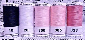 1 black 1 white 3 pink GUTERMANN 100% polyester sew-all thread 274 yard spools - Picture 1 of 1