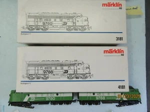 HO Marklin 3181 & 4181 F-7 AB Diesel Loco Set Burlington Northern - NOS - Picture 1 of 15