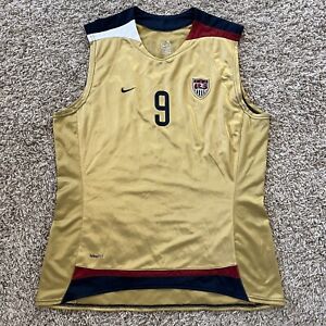Vintage 90s Nike Mia Hamm Team USA Gold Sleeveless Soccer Jersey Kids XL