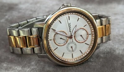 Reloj Fossil ES3356 para mujer de acero inoxidable con múltiples esferas/bisel con joyas BN9 Foto 1 de 4