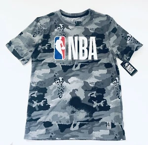 NBA Men Gray Black Logo Camouflages Medium M T Shirt Short-Sleeve Basketball NEW - Picture 1 of 4