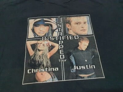 Camiseta Rara Justin Timberlake Christina Aguilera Justificada Rayas S-234XL Foto 1 de 3