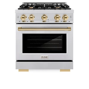 ZLINE 30" Gas Range CONVECTION OVEN 4 Burner GAS Cooktop Stainless HGRZ-30-G - Picture 1 of 9