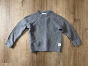 Zara Kids Gray Knit Sweater Take Time To Do The Things That Make You Smile Sz 7 - Picture 1 of 5