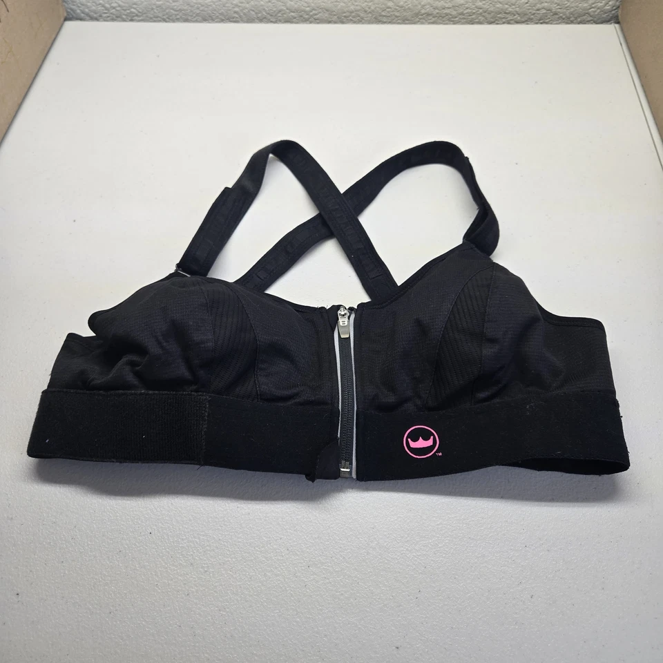 Sujetador deportivo Shefit para mujer negro de lujo malla inalámbrica cierre frontal ajustable Foto 1 de 4