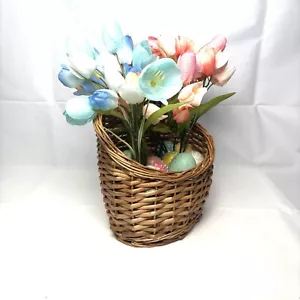 Easter Basket of Eggs and Flowers, Holiday Decor, Handmade - Picture 1 of 4