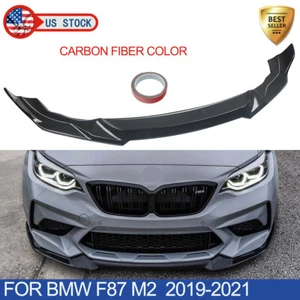 For BMW F87 M2 2019-2021 Front Bumper Splitter Spoiler Lip Carbon Fiber Color - Picture 1 of 10