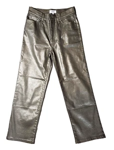 Banana Republic High Waisted Pants Sz 6 Gold Metallic Straight Leg 28 inseam NWT - Picture 1 of 8