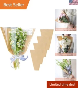 Durable Clear Cellophane Flower Packaging Bags - 50 Pack for Floral Arrangements - Picture 1 of 9
