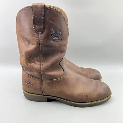 Georgia Boot Ranch Wellington Botas Para Hombres Talla 10 Marrón Trabajo Cuero Pull On Zapato Foto 1 de 4